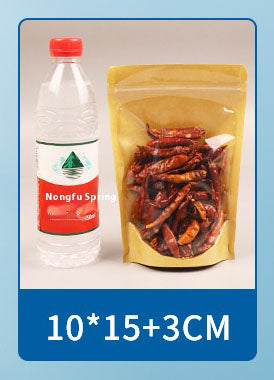 50pcs of Resealable Stand Up Kraft Bags with Window Clear Front Zipper Lock Food Storage Bags