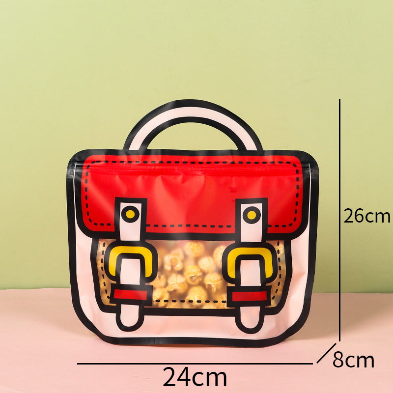 100pcs Cartoon Plastic Ziplock Seal Bags Gift Candy Bags with Handle Resealable Packaging Food Storage Party Favor Birthday Bags