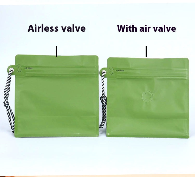 Matte Ziplock Heat-Sealable and Resealable Pouches 50pcs of High Barrier Flat Bottom Stand-Up Coffee Bean Bags With Valve