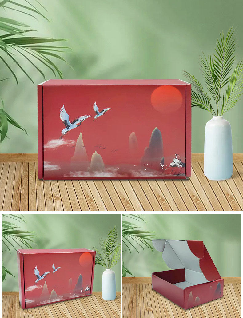 20 Pieces Crane Pattern Shipping Boxes Small Business Mailing Boxes Cardboard Corrugated Mailers Box