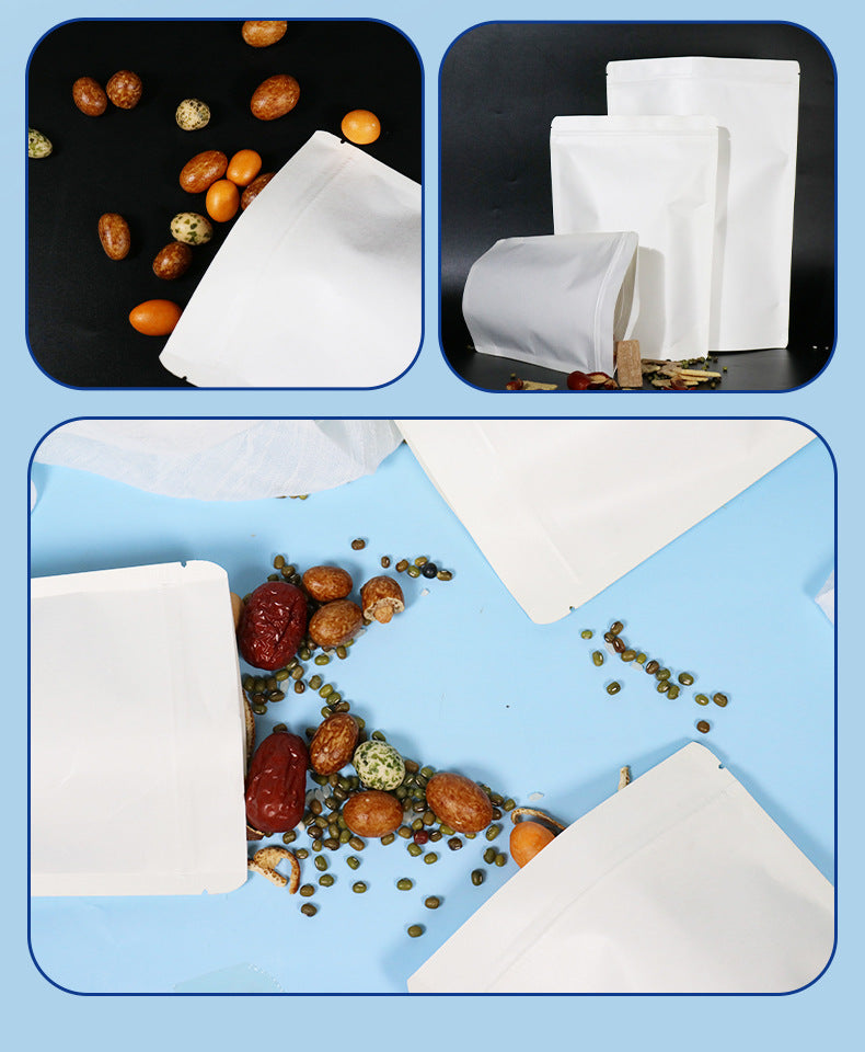 Self-seal Kraft Paper Bags with Tear Notch Resealable Bags 50pcs for Small Business and Home Use