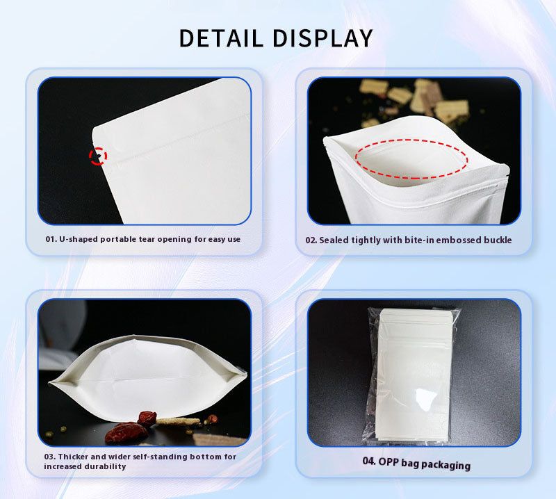 Self-seal Kraft Paper Bags with Tear Notch Resealable Bags 50pcs for Small Business and Home Use