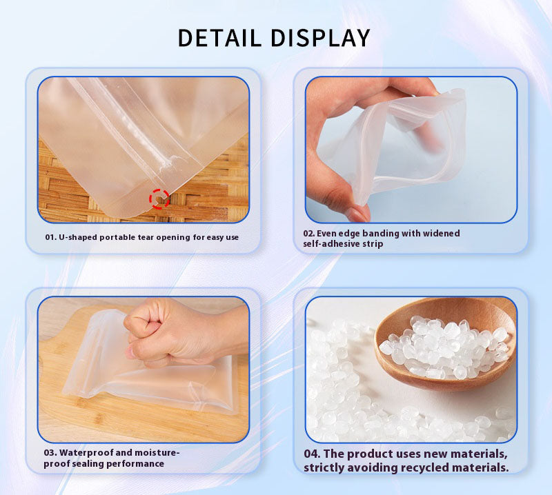 Moisture-Proof Transparent Sealing Bag Zipper Pouch 50pcs of Food Packaging Bag Resealable Ziplock Pouches for Snack Food Tea Clear