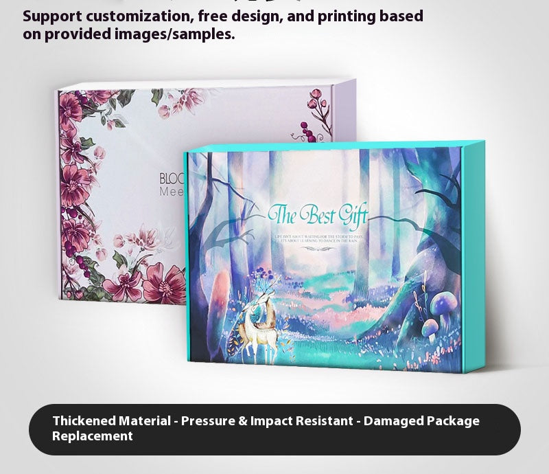 20 Pieces Fantasy Forest Pattern Shipping Boxes Corrugated Cardboard Box for Packing Moving and Storage