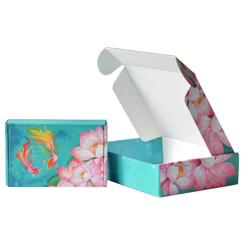 20 Pieces Koi Pattern Corrugated Cardboard Shipping Boxes for Gift Business Mailing