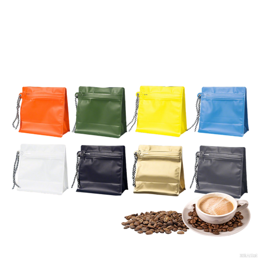 50pcs of High Barrier Flat Bottom Standing Coffee Bean Bags Without Valve Matte Ziplock Heat-Sealable and Resealable Pouches