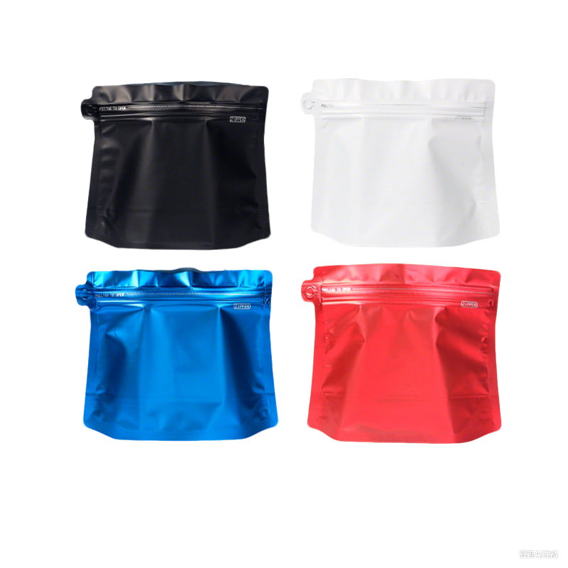 50pcs Glossy High Barrier Aluminum Foil Resealable Stand Up Zipper Pouch Coffee Bag with Valve