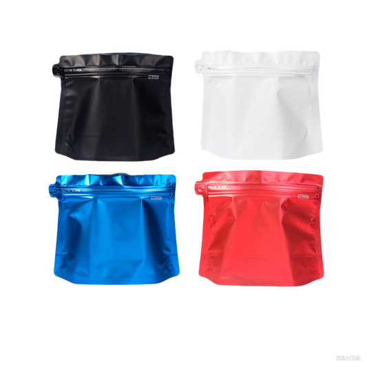 50pcs Glossy High Barrier Aluminum Foil Resealable Stand Up Zipper Pouch Coffee Bag with Valve