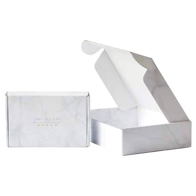 20 Pieces White Marble Pattern Recyclable Corrugated Cardboard Mailing Box for Packaging Storing Packing Mailer