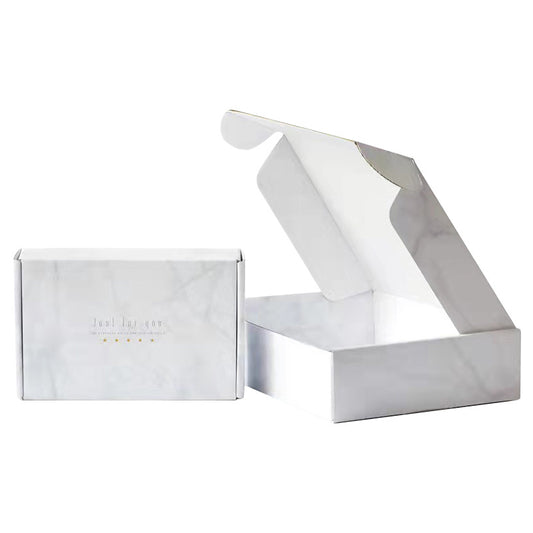 20 Pieces White Marble Pattern Recyclable Corrugated Cardboard Mailing Box for Packaging Storing Packing Mailer