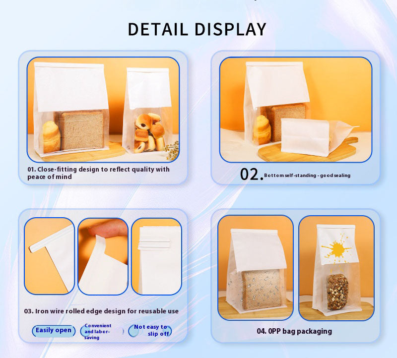 100 Pcs Bread Bags for Homemade Bread Sourdough Large Kraft Paper Storage Bags with Window and Tin Tie Tab Lock