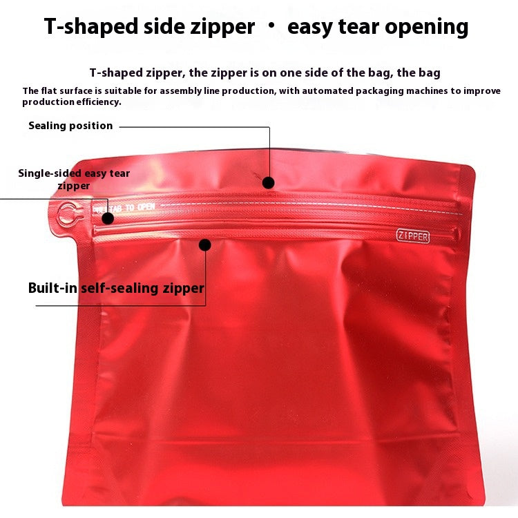50pcs Glossy High Barrier Aluminum Foil Resealable Stand Up Zipper Pouch Coffee Bag with Valve