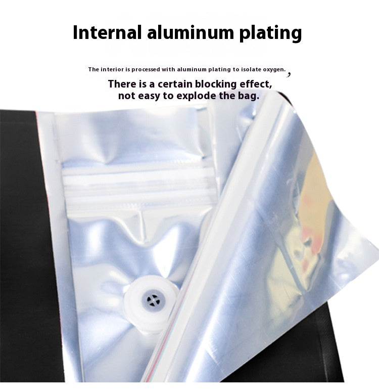50pcs Glossy High Barrier Aluminum Foil Resealable Stand Up Zipper Pouch Coffee Bag with Valve