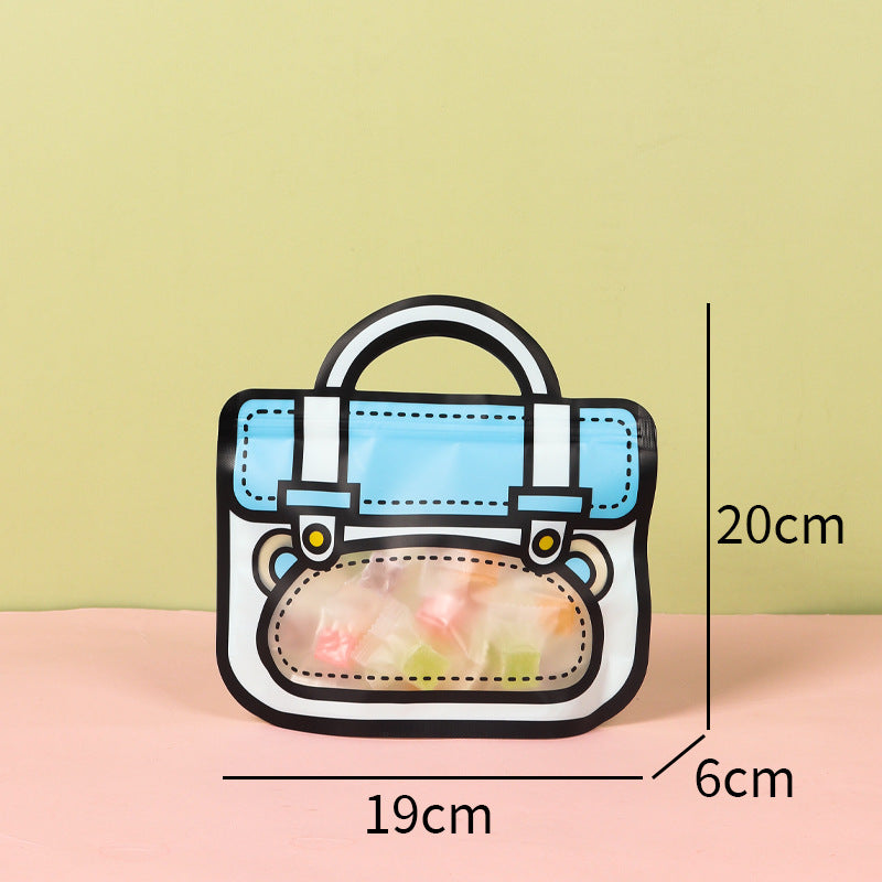 100pcs Cartoon Plastic Ziplock Seal Bags Gift Candy Bags with Handle Resealable Packaging Food Storage Party Favor Birthday Bags