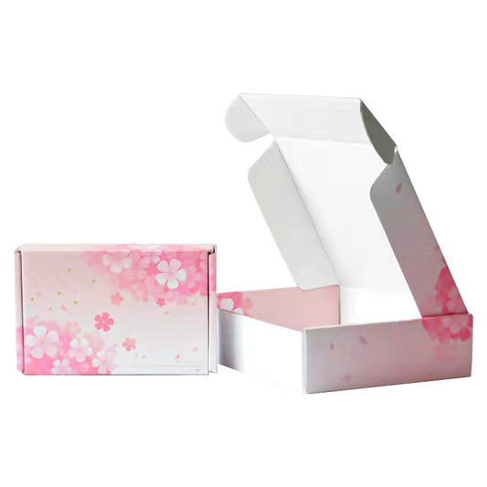 20 Pieces Sakura Pattern Recyclable Cardboard Box Flat Literature Mailers for Gifts Business by Mailing
