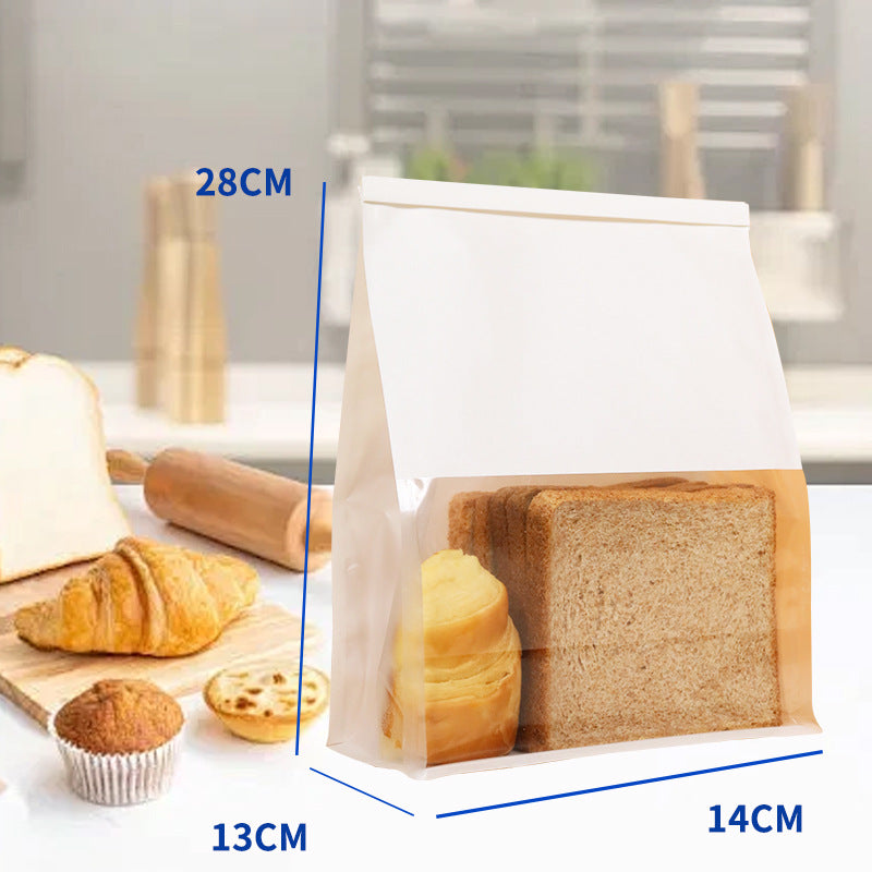 100 Pcs Bread Bags for Homemade Bread Sourdough Large Kraft Paper Storage Bags with Window and Tin Tie Tab Lock