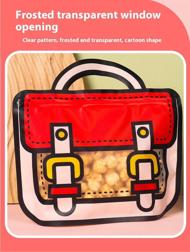 100pcs Cartoon Plastic Ziplock Seal Bags Gift Candy Bags with Handle Resealable Packaging Food Storage Party Favor Birthday Bags