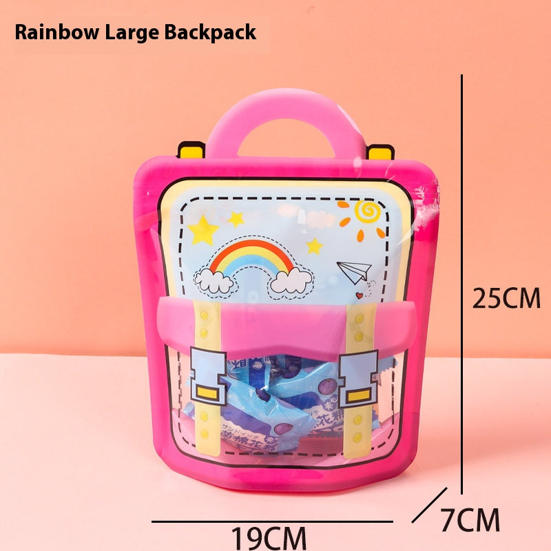 100pcs Cartoon Plastic Ziplock Seal Bags Gift Candy Bags with Handle Resealable Packaging Food Storage Party Favor Birthday Bags