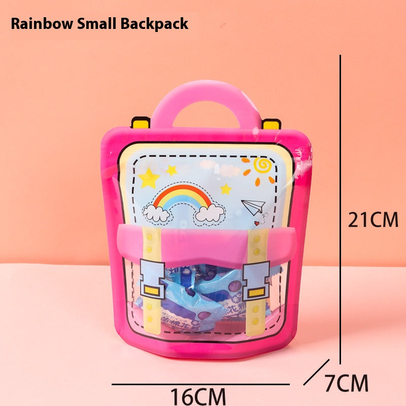 100pcs Cartoon Plastic Ziplock Seal Bags Gift Candy Bags with Handle Resealable Packaging Food Storage Party Favor Birthday Bags