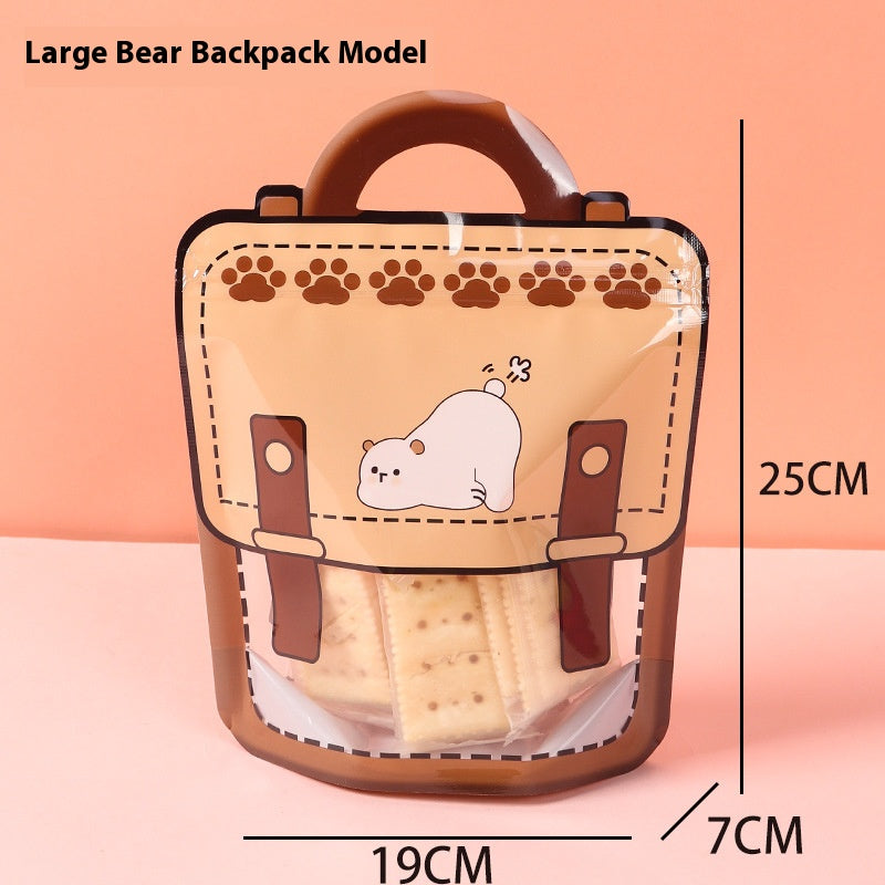 100pcs Cartoon Plastic Ziplock Seal Bags Gift Candy Bags with Handle Resealable Packaging Food Storage Party Favor Birthday Bags