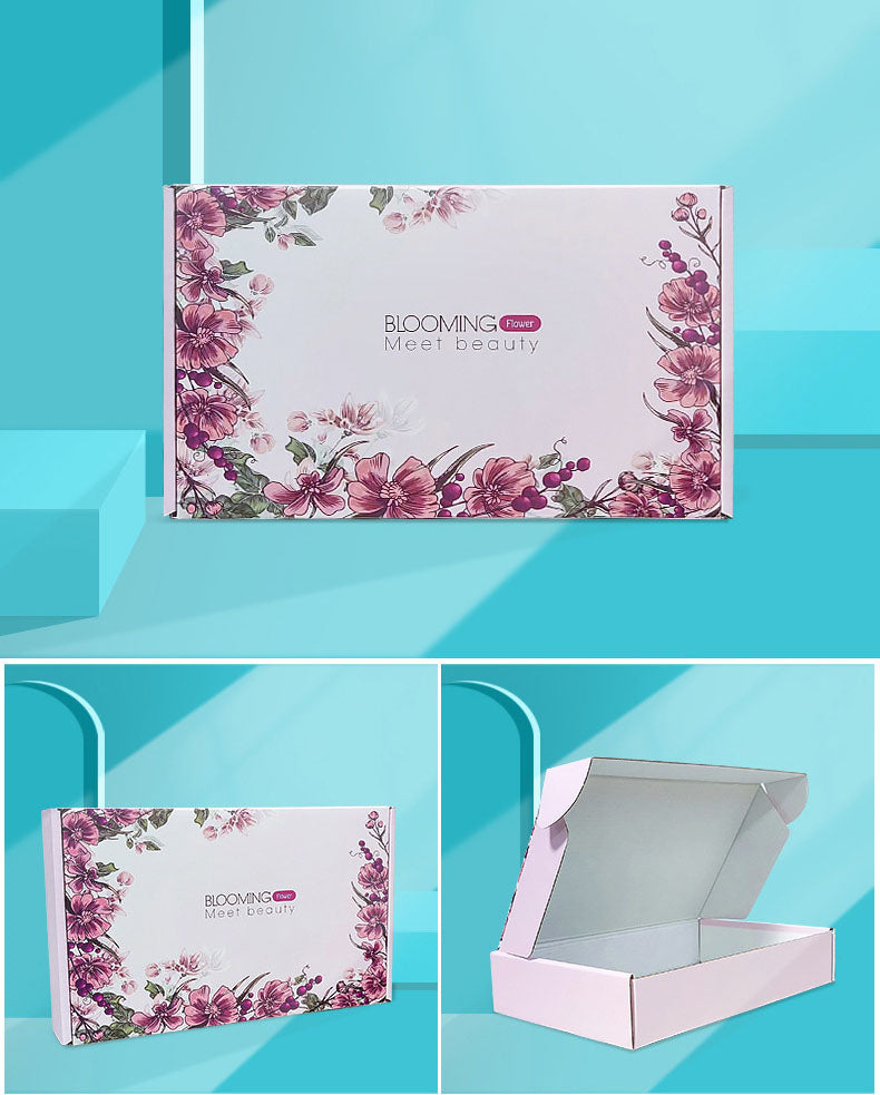 20 Pieces Flowers Pattern Shipping Gift Box Corrugated Cardboard Boxes Jewelry Mailing Packaging