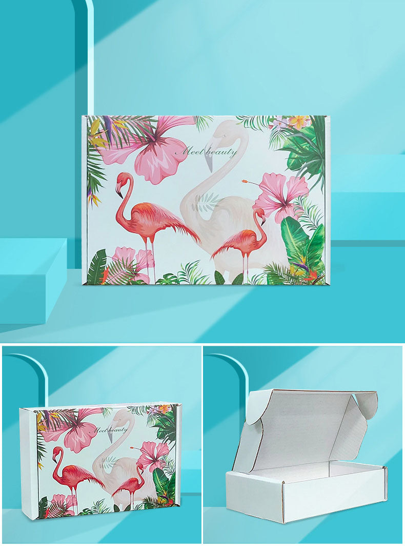 20 Pieces Fresh Flamingo Pattern Recyclable Corrugated Box Mailers Shipping Boxes Small Business Packaging Supplies Cardboard