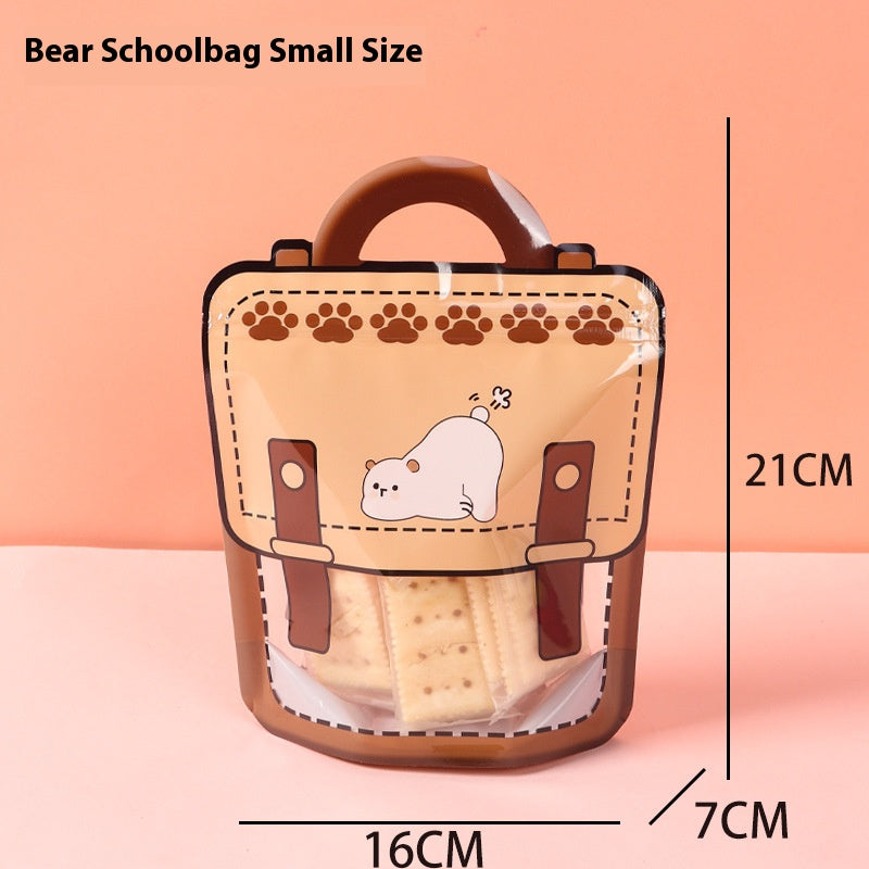 100pcs Cartoon Plastic Ziplock Seal Bags Gift Candy Bags with Handle Resealable Packaging Food Storage Party Favor Birthday Bags