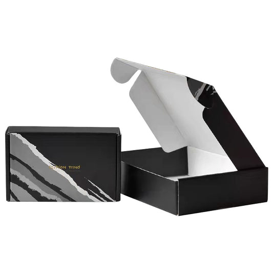 20 Pieces Black and White Image Pattern Recyclable Corrugated Box Mailers Shipping Boxes Cardboard for Packaging