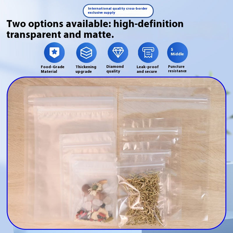 Moisture-Proof Transparent Sealing Bag Zipper Pouch 50pcs of Food Packaging Bag Resealable Ziplock Pouches for Snack Food Tea Clear
