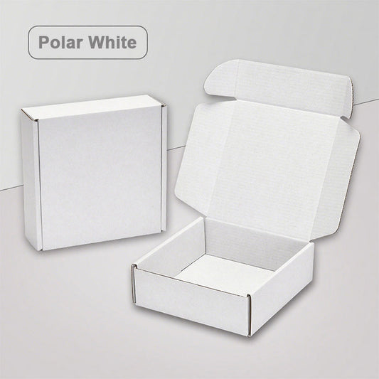 20 Pieces Shipping Boxes White Color Corrugated Cardboard Box Tab Locking Mailer Box for Small Business Packing Wrapping Present