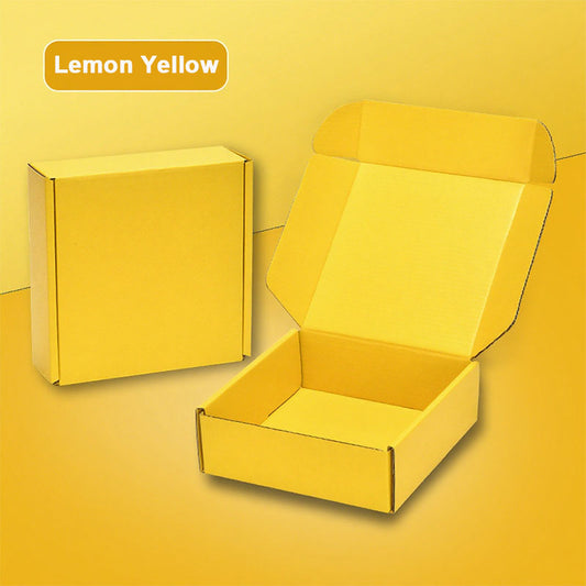 20 Pieces Yellow Color Shipping Boxes Corrugated Cardboard Boxes for Small Business Gift Box with Lids